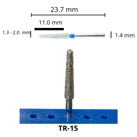 TR-15 Troncocónica Redondeada Fresa Diamante Grano Medio Pza DT