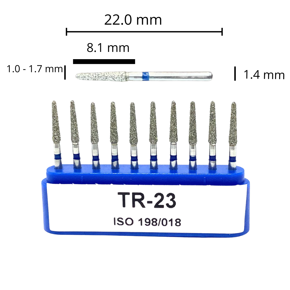 TR-23 Troncocónica Redondeada Fresa Diamante Grano Medio 10 pz. DT