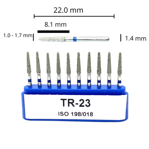TR-23 Troncocónica Redondeada Fresa Diamante Grano Medio 10 pz. DT