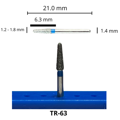 TR-63 Troncocónica Redondeada Fresa Diamante Grano Medio Pieza DT