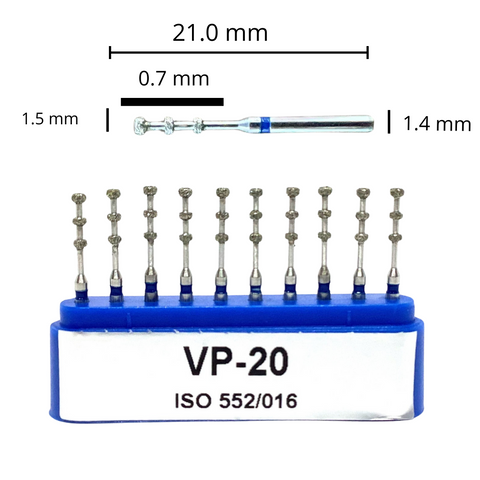 VP-20 Carillas Fresa Diamante Grano Medio 10 pz. DT