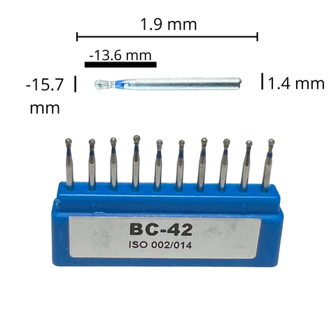 BC-42 Bola C/ Cuello Fresa Diamante Grano Medio C/10 DT