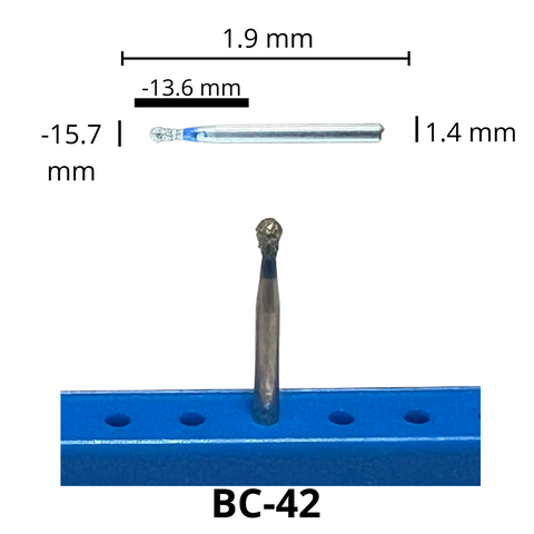 BC-42 Bola C/ Cuello Fresa Diamante Grano Medio Pza DT
