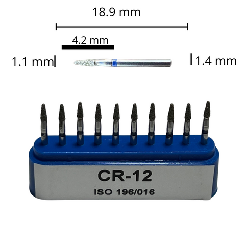 CR-12 Cono Fresa Diamante Grano Medio C/10 DT