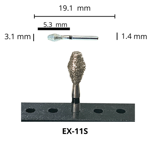 EX-11S Barril Fresa Diamante Grano XGrueso Pza DT