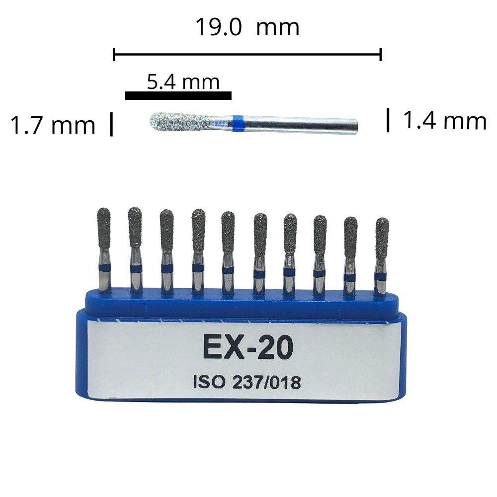 EX-20 Pera Fresa Diamante Grano Medio C/10 DT