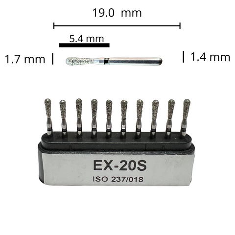 EX-20S Pera Fresa Diamante Grano X Grueso C/10 DT