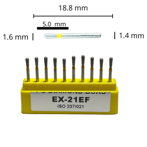 EX-21EF Pera Fresa Diamante Grano X Fino C/10 DT