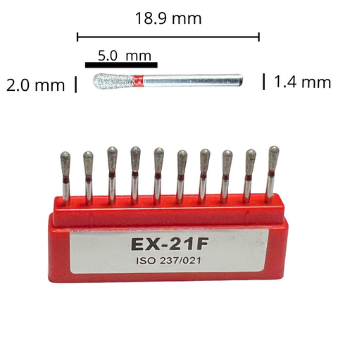 EX-21F Pera Fresa Diamante Grano Fino C/10 DT