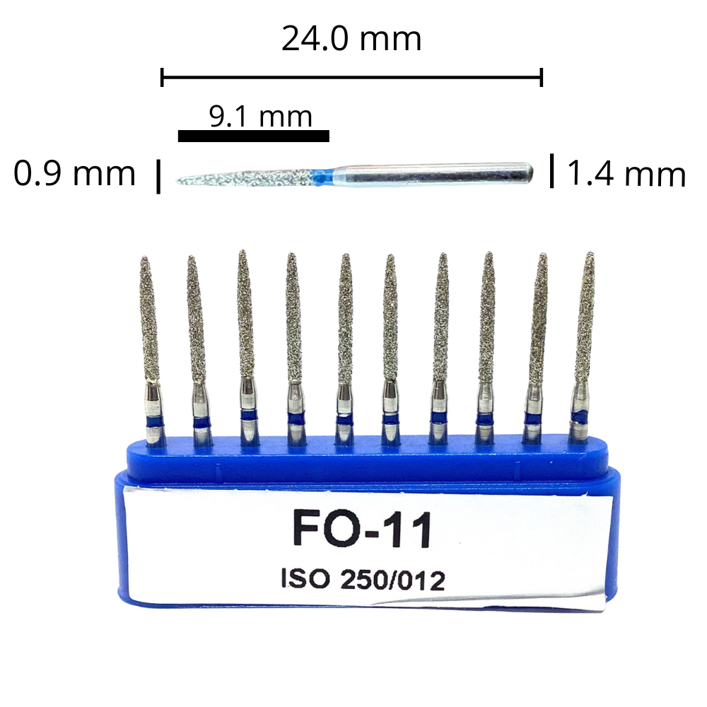 FO-11 Troncocónica Punta Dos Aguas Fresa Diamante Grano Medio C/10 DT