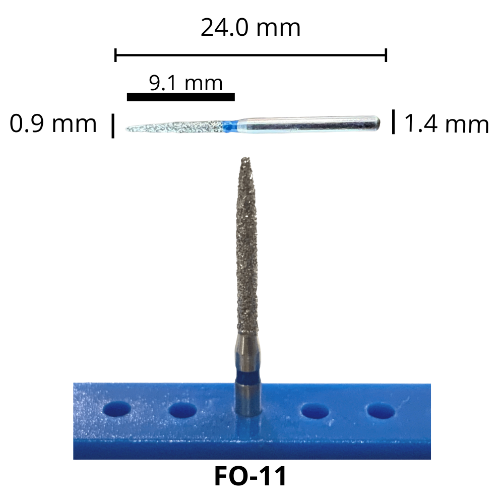 FO-11 Troncocónica Punta Dos Aguas Fresa Diamante Grano Medio Pza DT