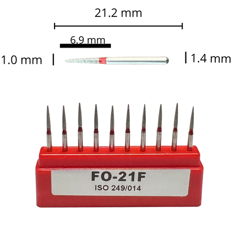 FO-21F Flama Fresa Diamante Grano Fino C/10 DT