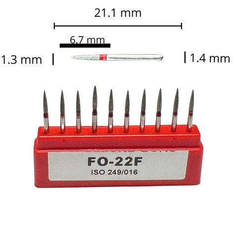 FO-22F Fresa Flama Diamante Grano Fino C/10 DT