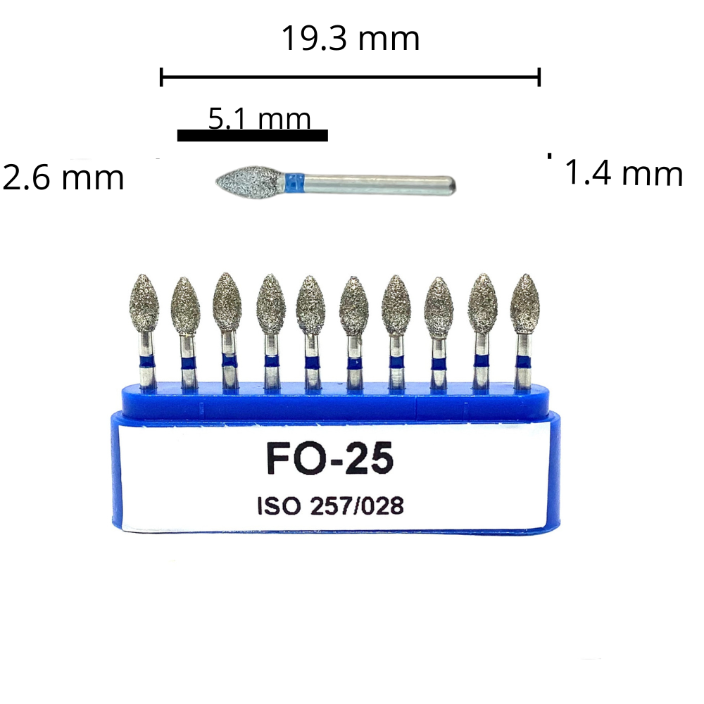 FO-25 FLAMA Fresa Diamante Grano Medio C/10 DT