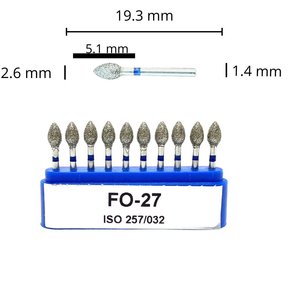 FO-27 Flama Fresa Diamante Grano Medio C/10 DT