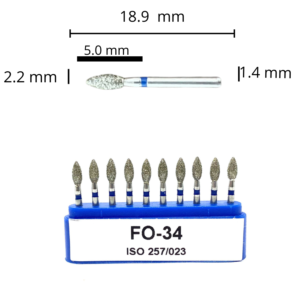 FO-34 Flama Fresa Diamante Grano Medio C/10 DT