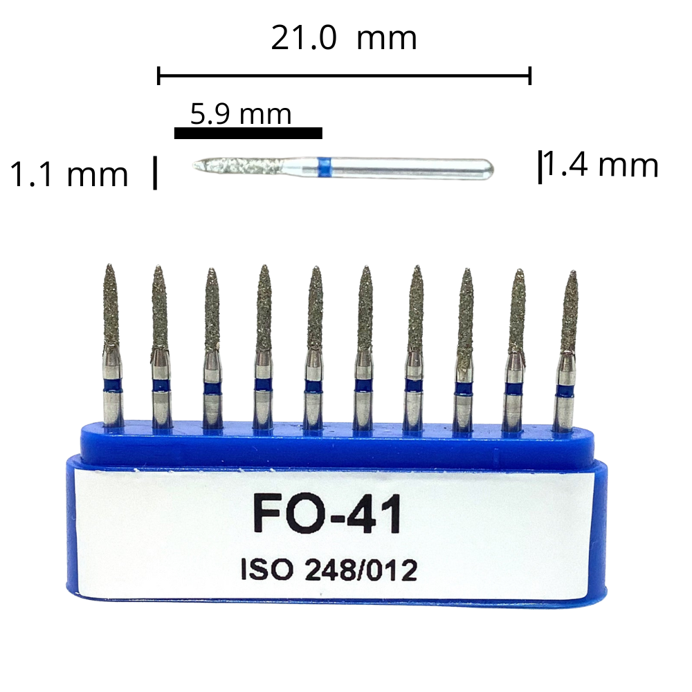 FO-41 Troncocónica Punta Dos Aguas Fresa Diamante Grano Medio C/10 DT