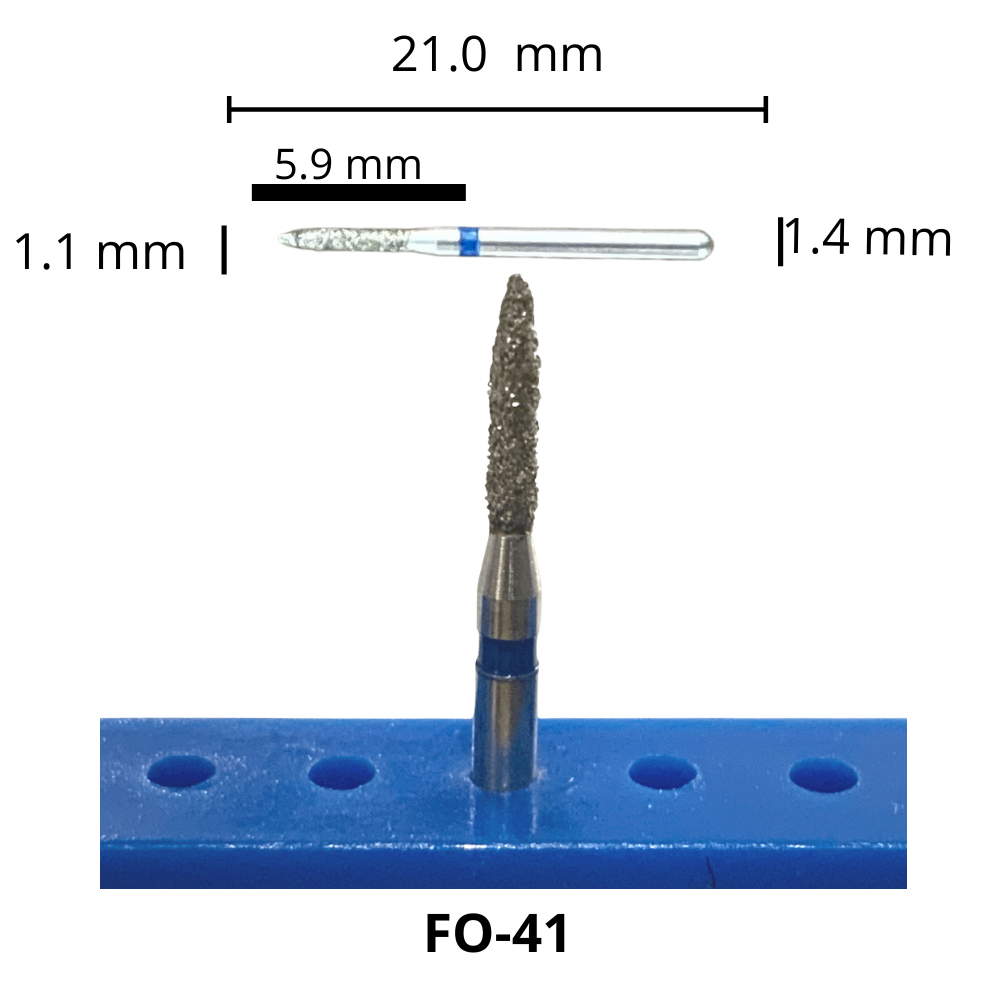 FO-41 Troncocónica Punta Dos Aguas Fresa Diamante Grano Medio Pza DT