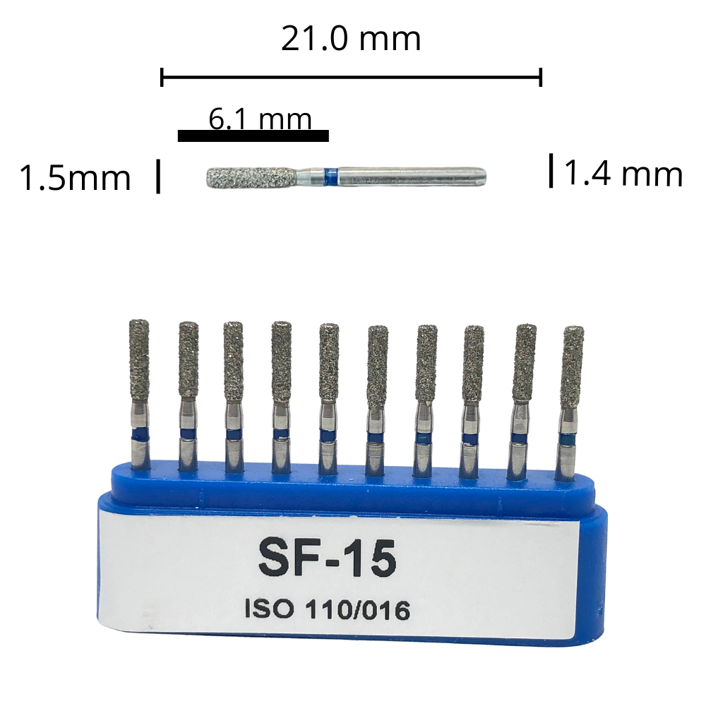 SF-15  Cilíndrica Fresa Diamante Grano Medio C/10 DT