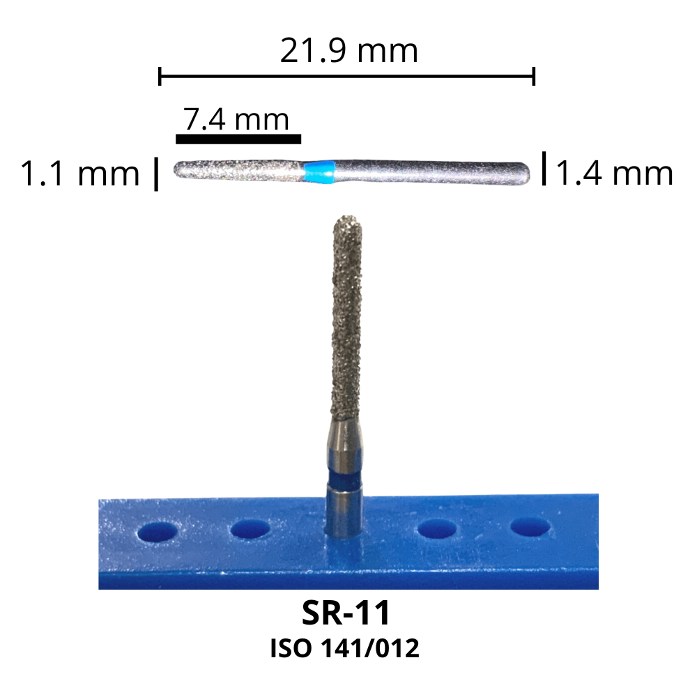 SR-11 Cilindrica Redondeada Fresa Diamante Grano Medio Pza DT