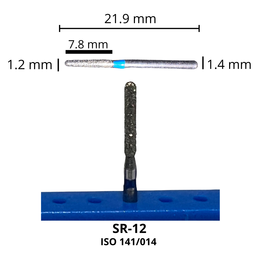 SR-12 Cilindrica Redondeada Fresa Diamante Grano Medio Pza DT