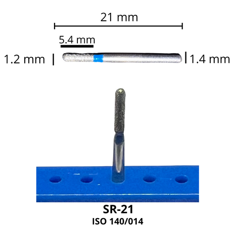 SR-21 Cilindrica Redondeada Fresa Diamante Grano Medio Pza DT