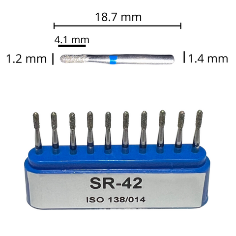 SR-42 Cilindrica Redondeada Fresa Diamante Grano Medio C/10 DT