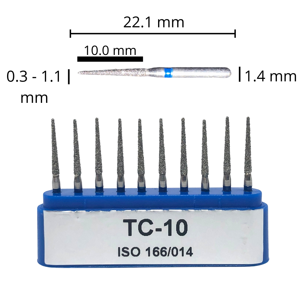 TC-10 Punta Lápiz Fresa Diamante Grano Medio C/10 DT