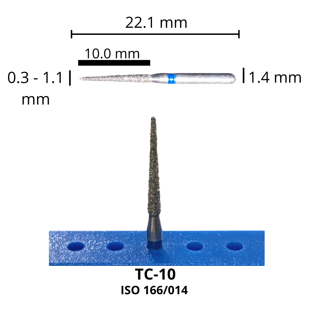 TC-10 Punta Lápiz Fresa Diamante Grano Medio Pza DT