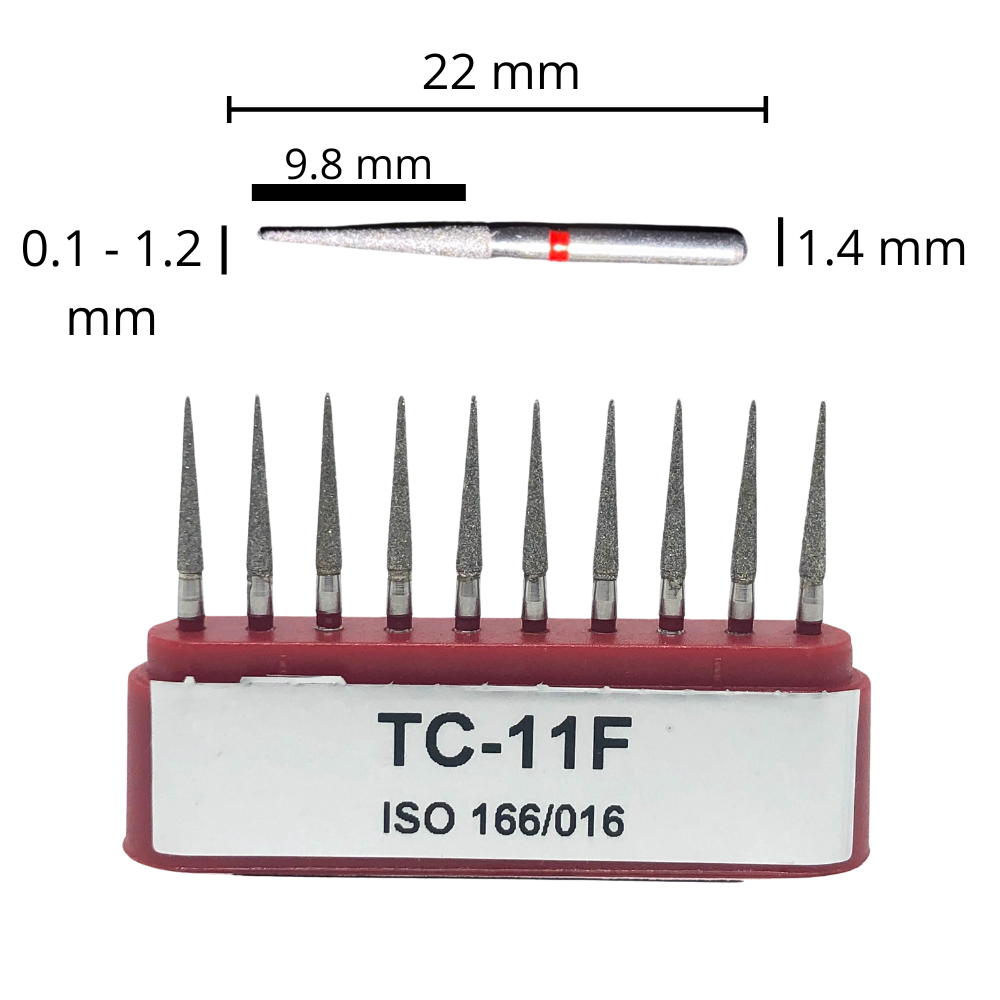 TC-11F Punta Lápiz Fresa Diamante Grano Fino C/10 DT