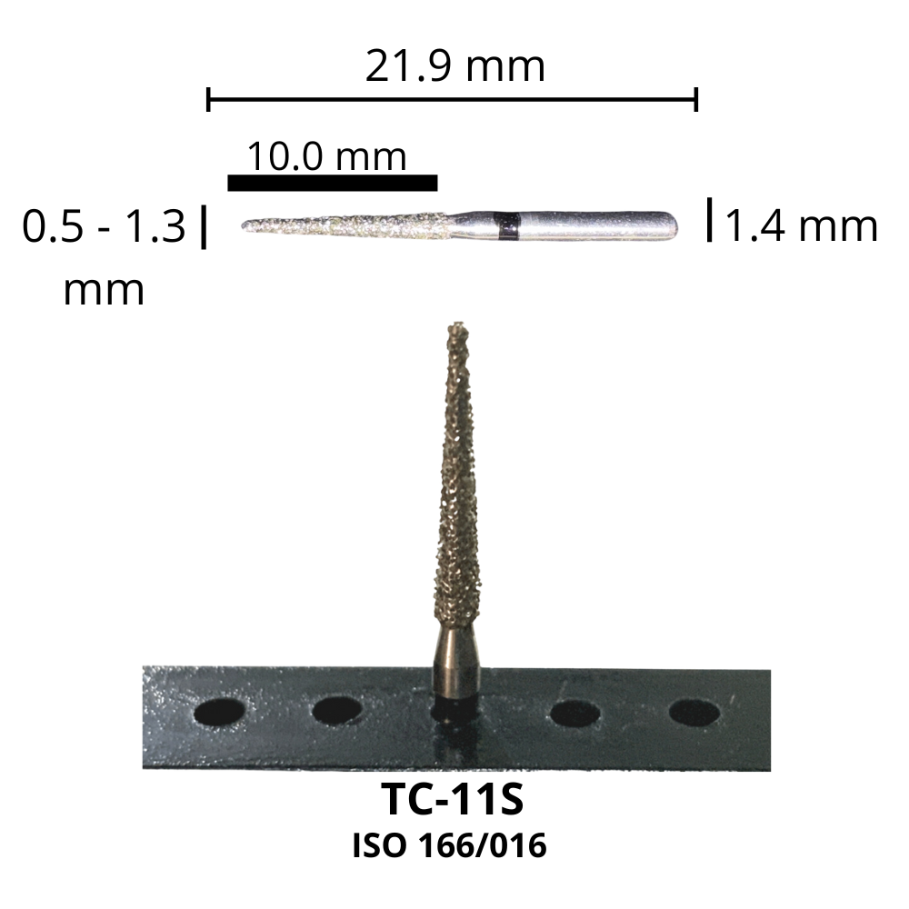 TC-11S Punta Lápiz Fresa Diamante Grano XGrueso Pza DT