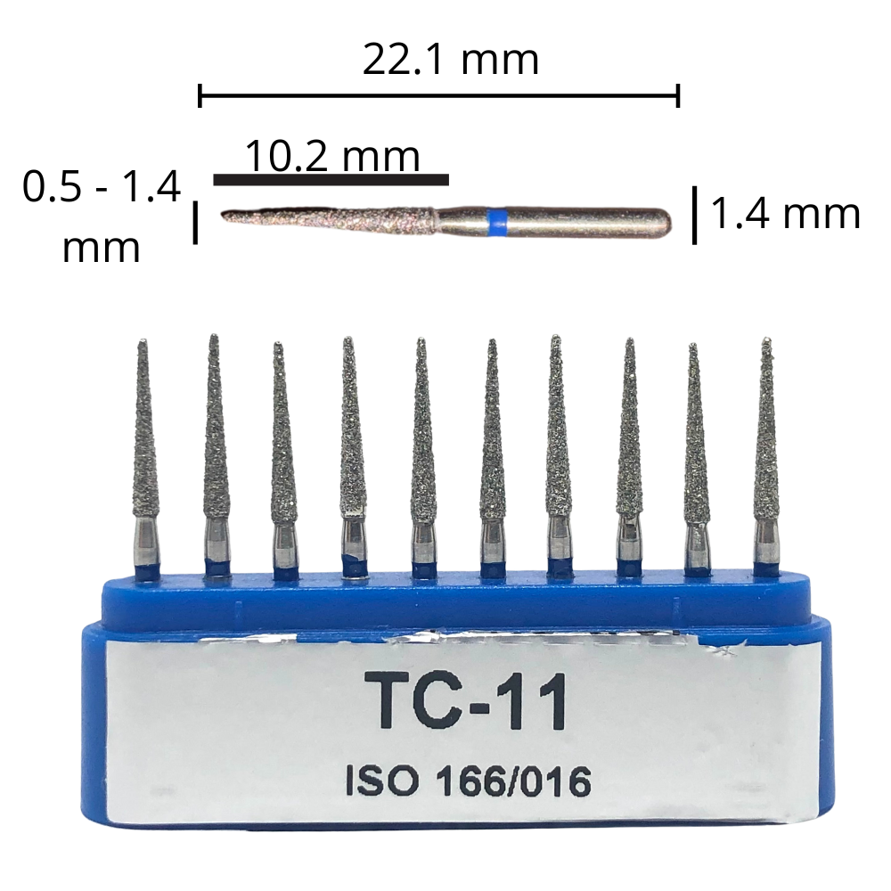 TC-11 Punta Lápiz Fresa Diamante Grano Medio C/10 DT