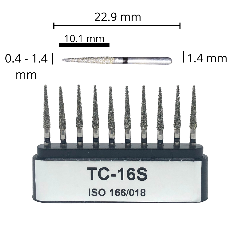 TC-16S Punta Lápiz Fresa Diamante Grano XGrueso C/10 DT