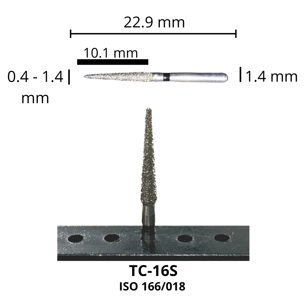 TC-16S Punta Lápiz Fresa Diamante Grano XGrueso 16za DT