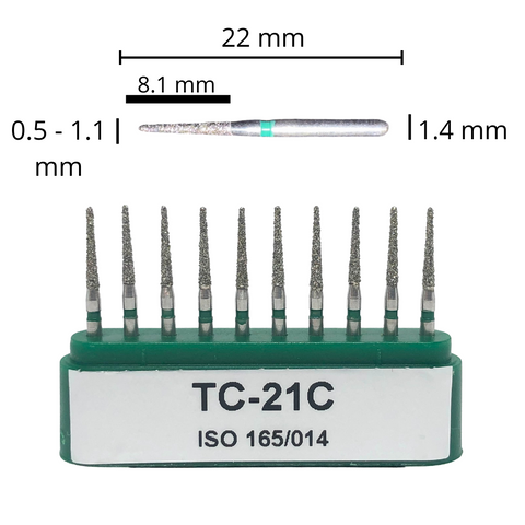 TC-21C Punta Lápiz Fresa Diamante Grano Grueso C/10 DT