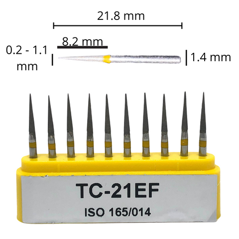 TC-21EF Punta Lápiz Fresa Diamante Grano XFino C/10 DT