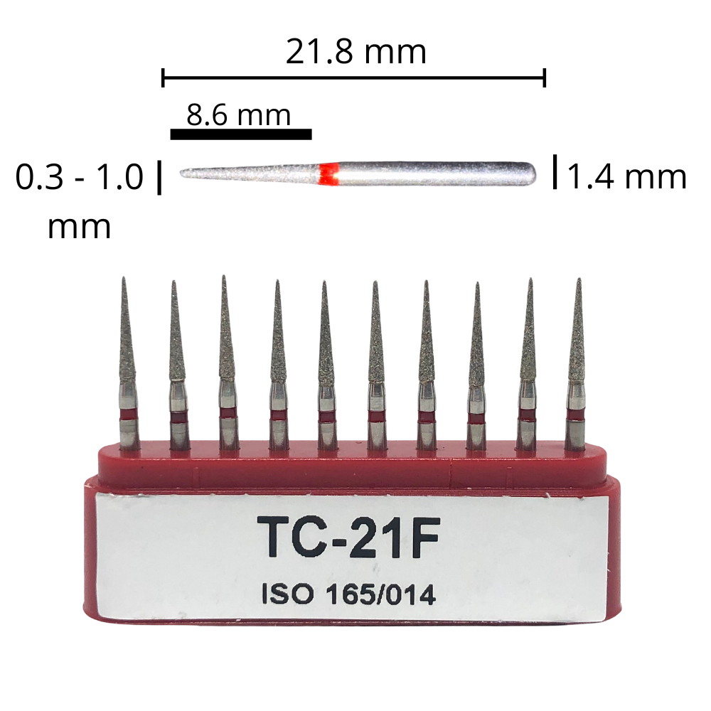 TC-21F Punta Lápiz Fresa Diamante Grano Fino C/10 DT