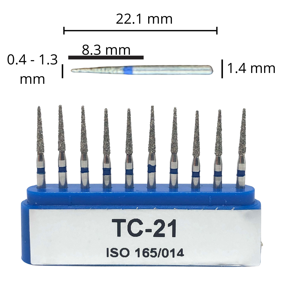 TC-21 Punta Lápiz Fresa Diamante Grano Medio C/10 DT