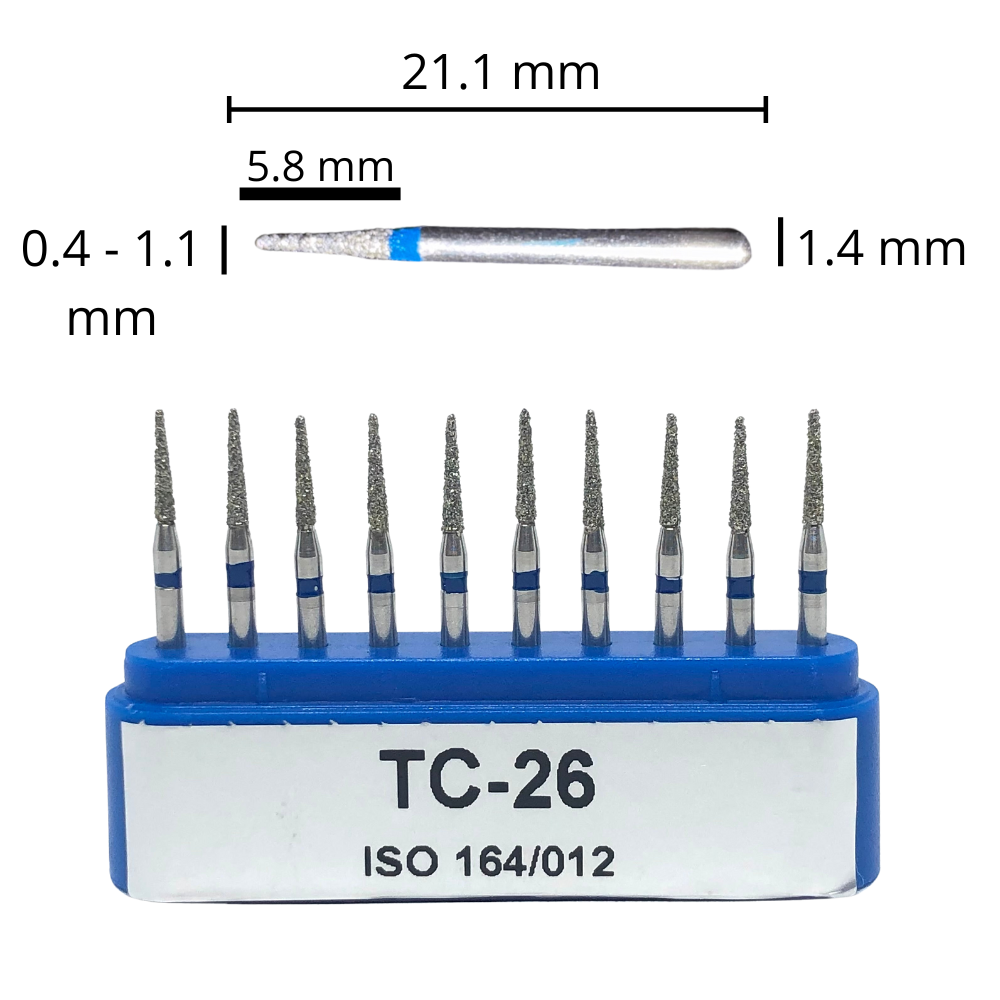 TC-26 Punta Lápiz Fresa Diamante Grano Medio C/10 DT