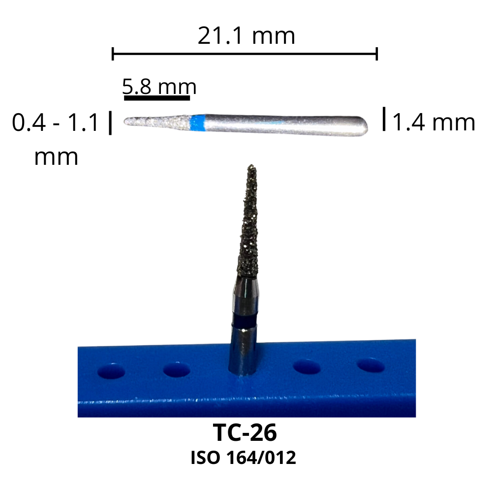 TC-26 Punta Lápiz Fresa Diamante Grano Medio Pza DT