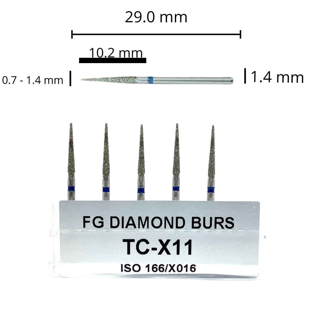 TC-X11 Tallo Largo Punta Lápiz Fresa Diamante Grano Medio C/10 pz. DT