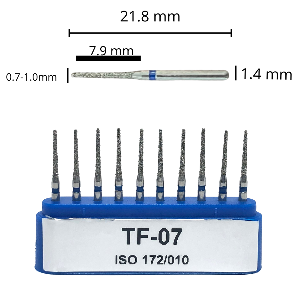 TF-07 Troncocónica Punta Plana Fresa Diamante 10 pz. DT