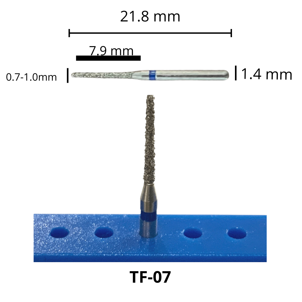 TF-07 Fresa Diamante Troncocónica Punta Plana Grano Medio Pza DT