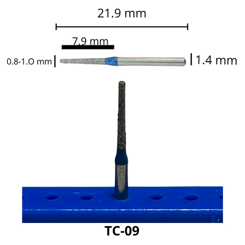 TF-09 Cilíndrica Punta Plana Fresa Diamante Grano Medio Pza DT
