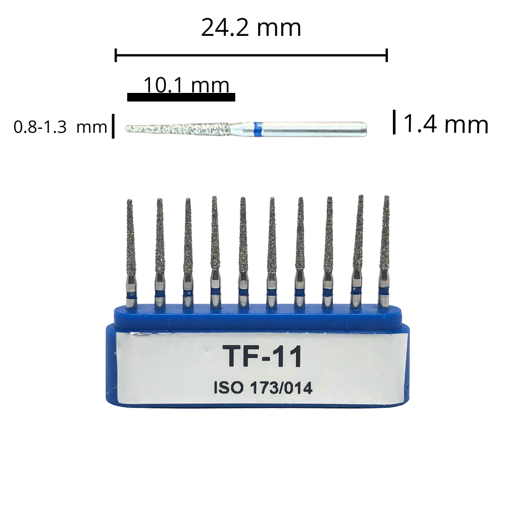 TF-11 Troncocónica Punta Plana Fresa Diamante Grano Medio 10 pz. DT