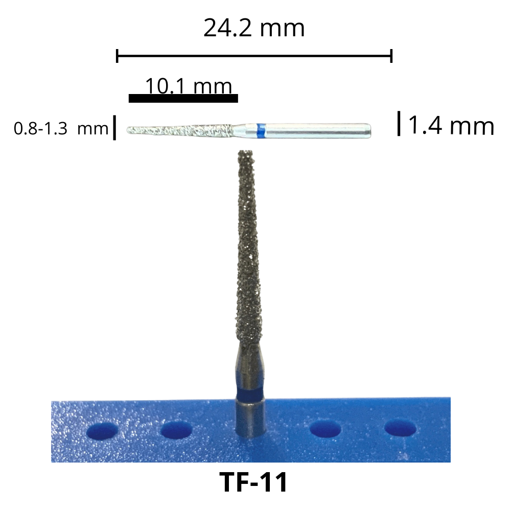 TF-11 Troncocónica Punta Plana Fresa Diamante  Grano Medio Pza DT