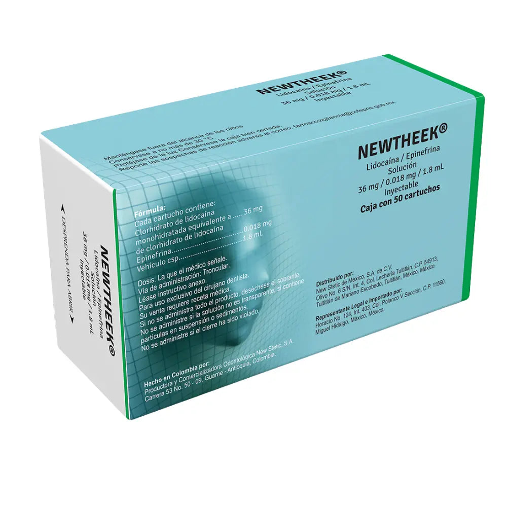 Newtheek Anestesia Lidocaina C/ Epinefrina Newstetic*