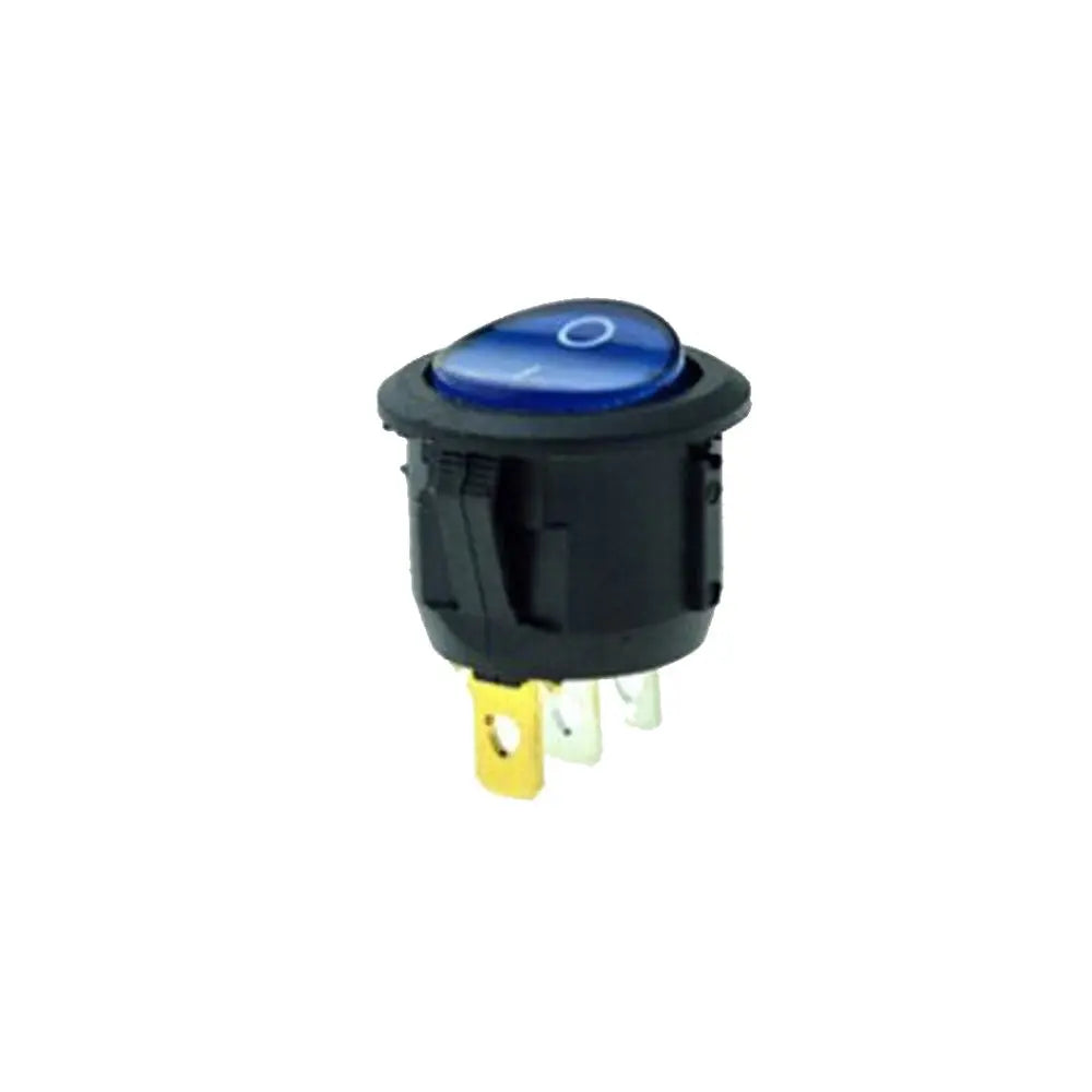 Switch Apagador Luz Azul Redondo 125v