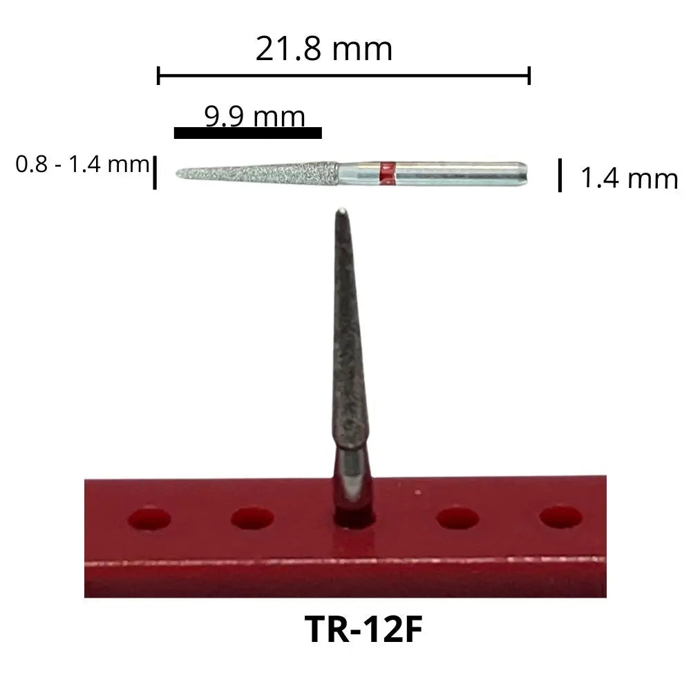 TR-12F Troncocónica Redondeada Fresa Diamante Grano Fino Pza DT
