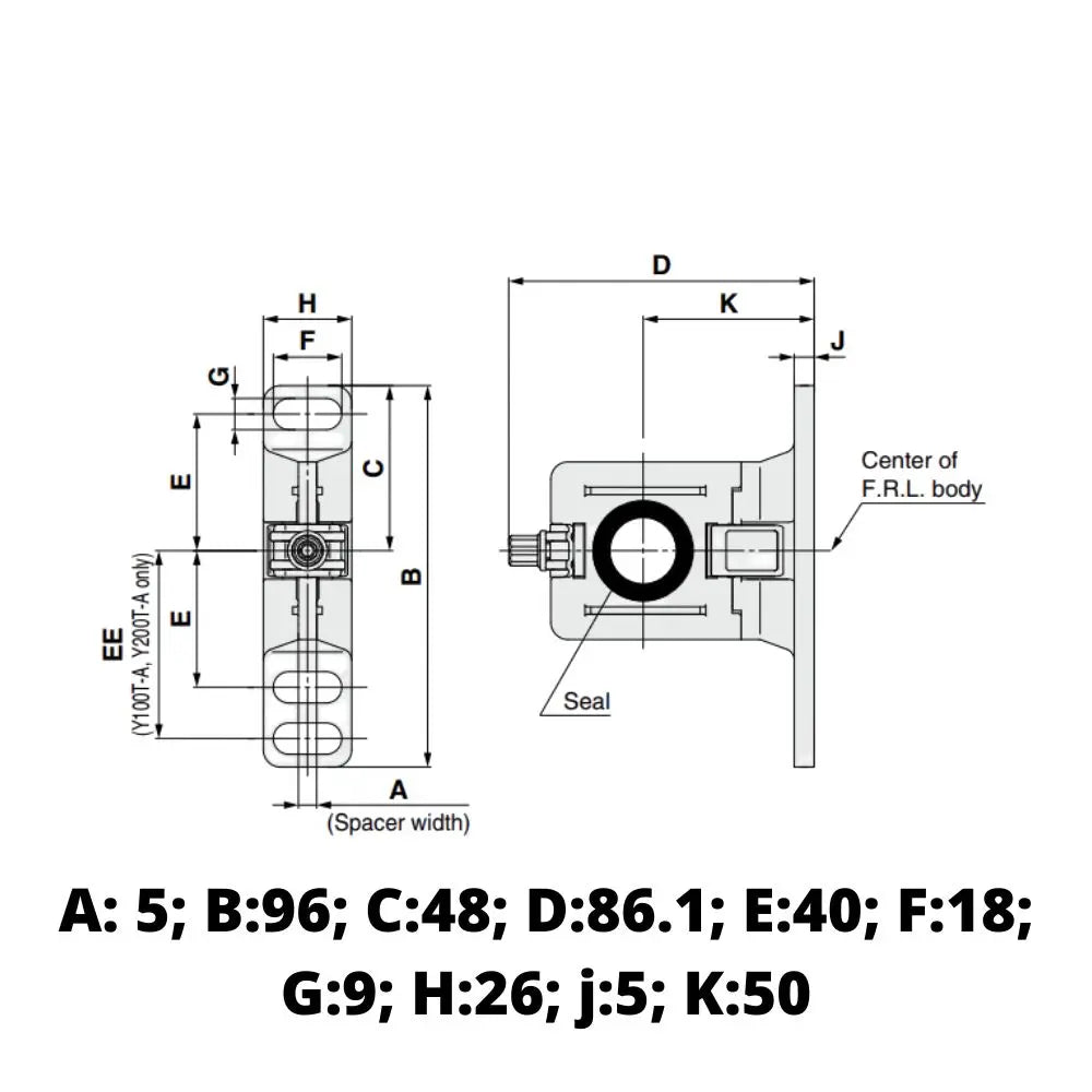 Y400T-A Espaciador P/AC